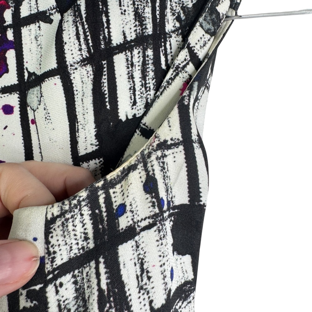 Milly Paint Splatter Scribble Abstract Shift Dress Sleeveless Career Workwear 2 - Picture 11 of 16